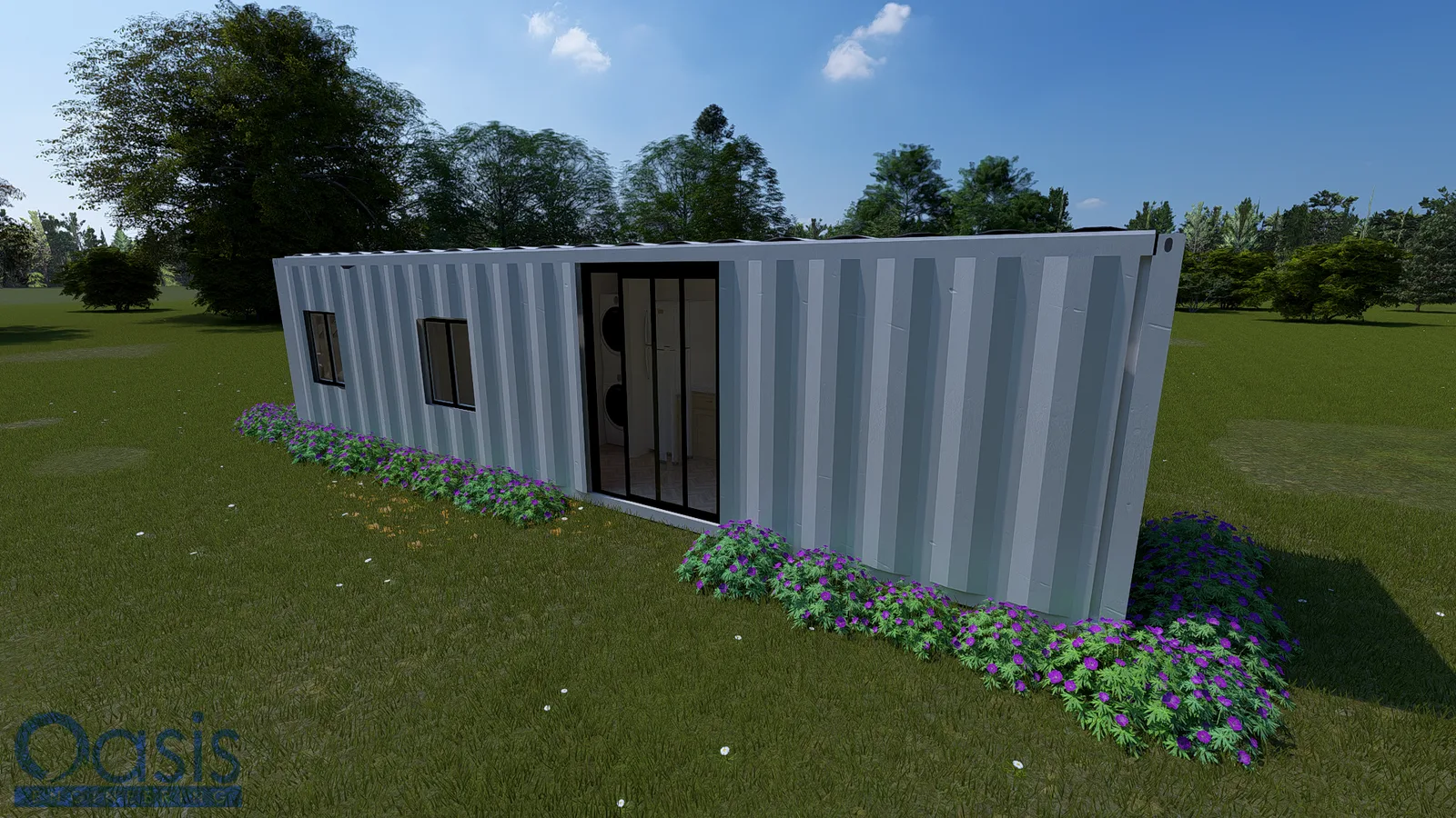40ft High Cube Container Home Plans, 1 Bed 1 Bath – Model A144