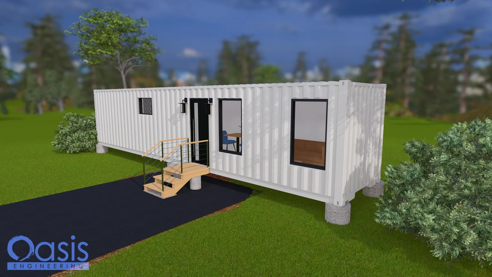 Boulder Escape 40ft High Cube Container Home Plans – Model A145