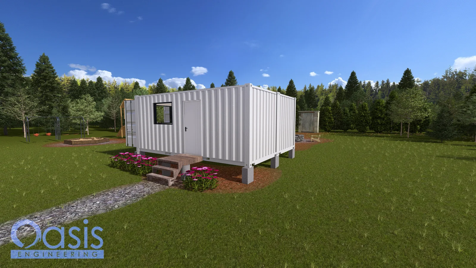 Double 20ft Container Home Plans – Dual Bathroom