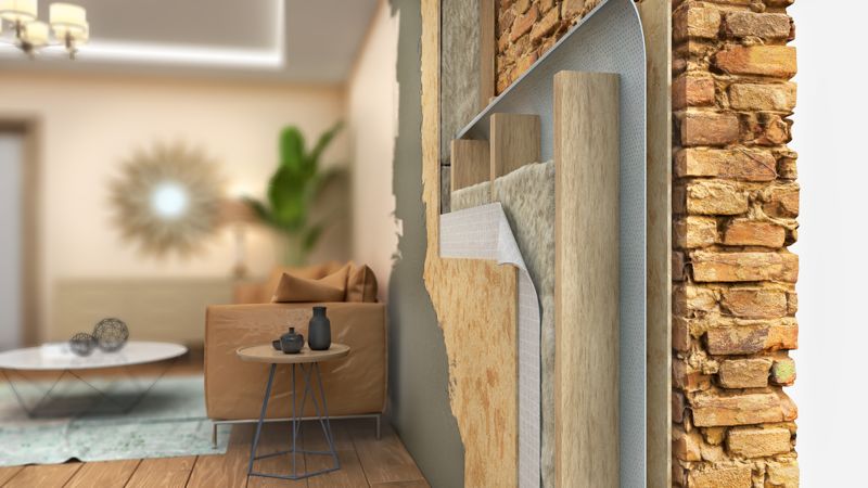 Wall section of a home renovation