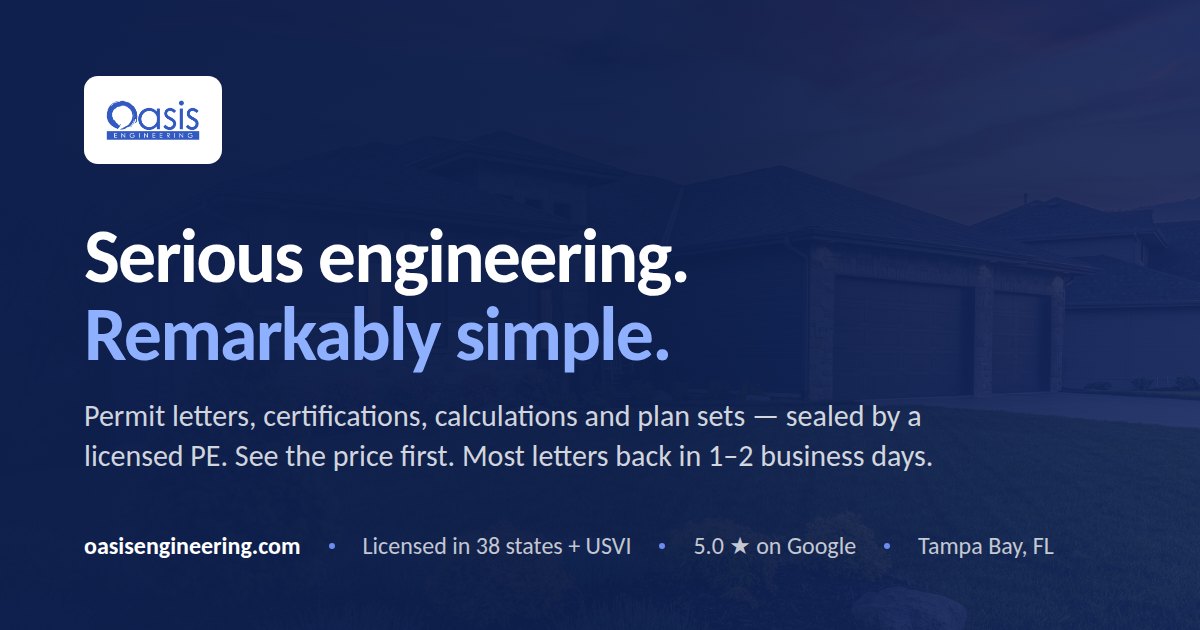 Engineering consulting — analysis, permits, inspections, verification ...