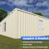 40ft Double Container Home Plans – Spacious One Bedroom Studio with Luxury Bathroom – DIY Modern Minimalist Living – Digital Blueprints