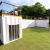 960 sqft pre-engineered shipping container home in an H-shaped layout