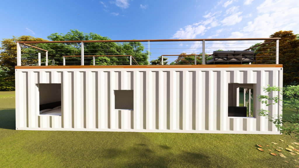 Explore Our 960 Sqft H-Shaped Shipping Container Home